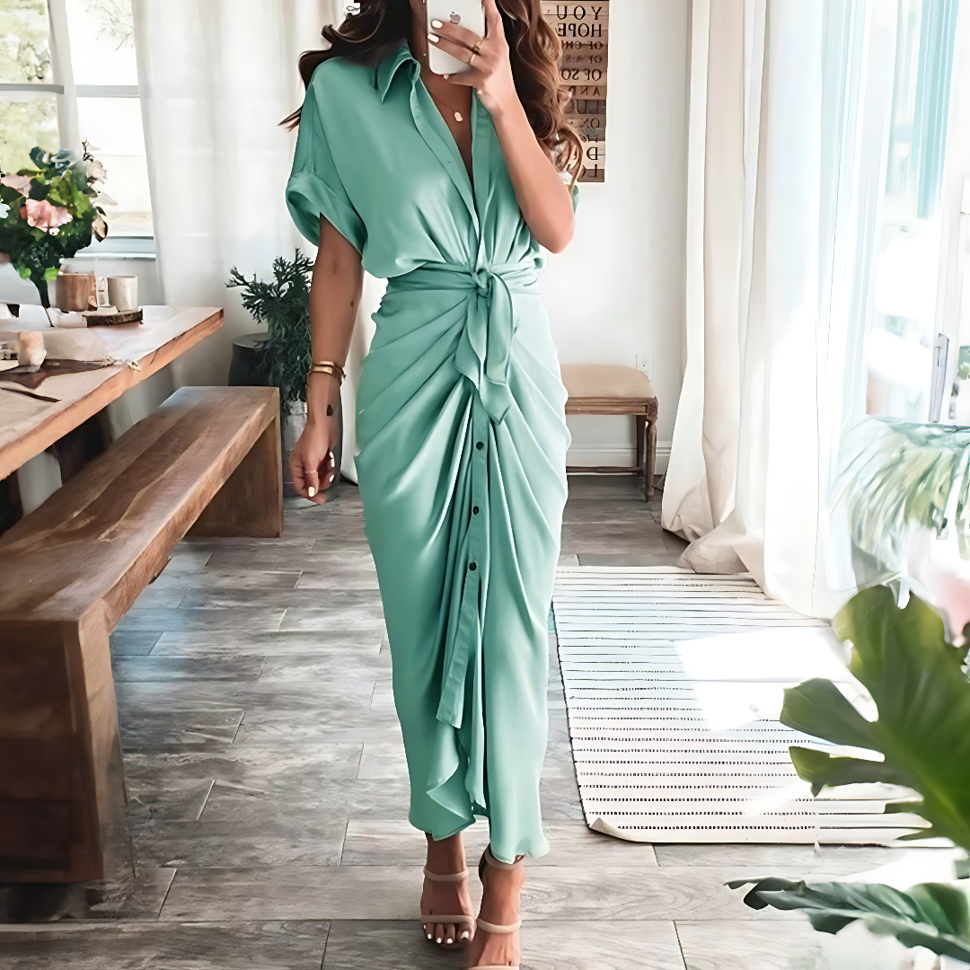 Elegante Maxi jurk met ruches - ShadeFlair