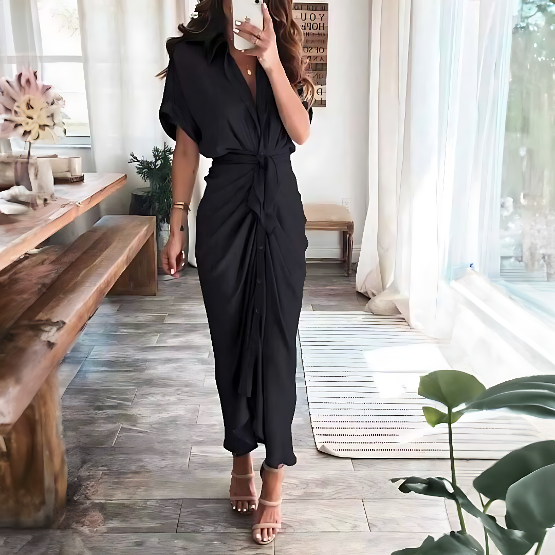 Elegante Maxi jurk met ruches - ShadeFlair