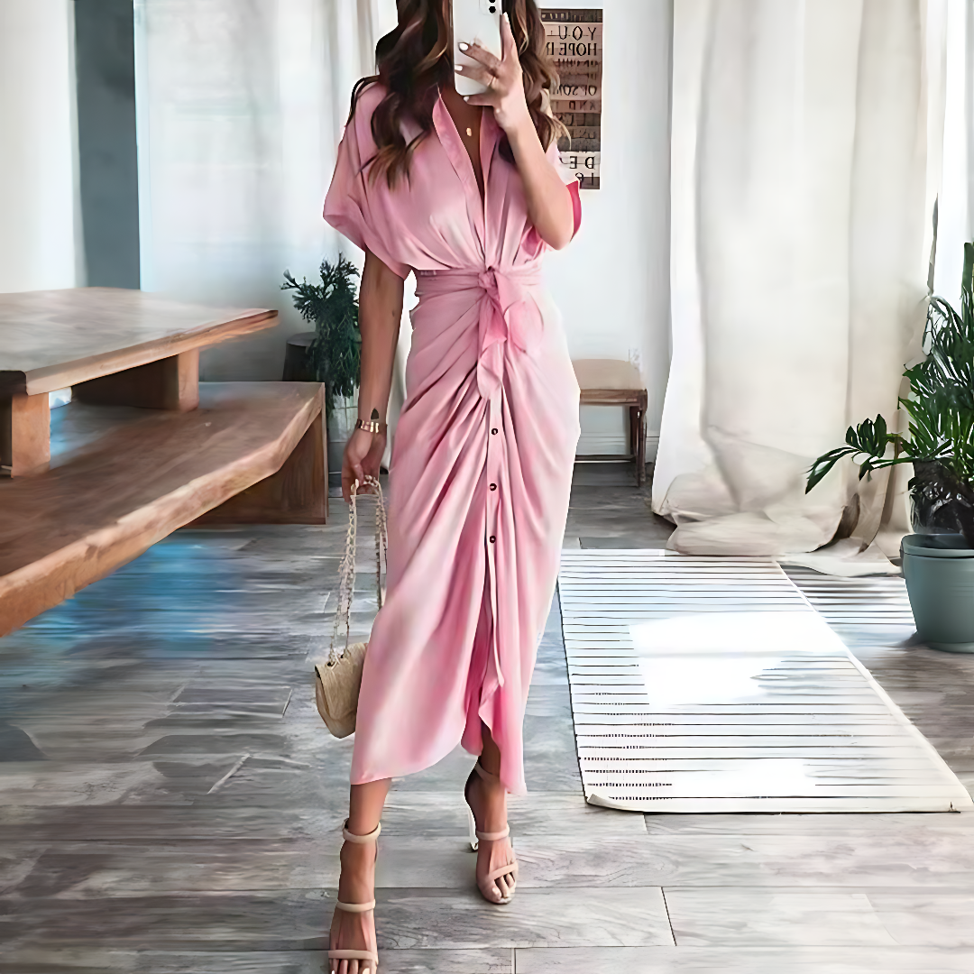 Elegante Maxi jurk met ruches - ShadeFlair